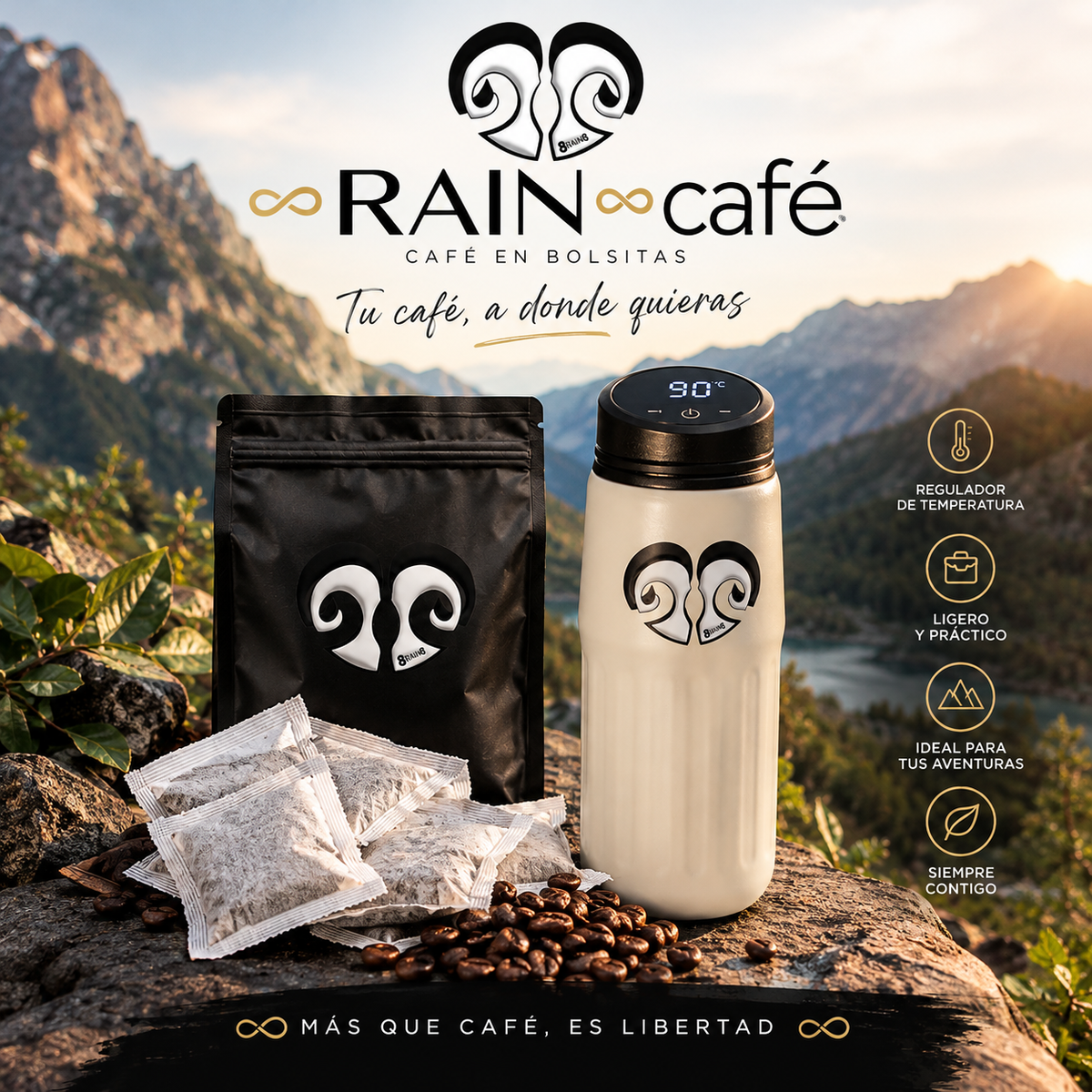 Café mas termo de regalo.